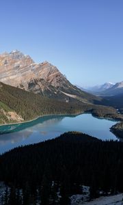 Preview wallpaper mountains, lake, forest, shadow, landscape