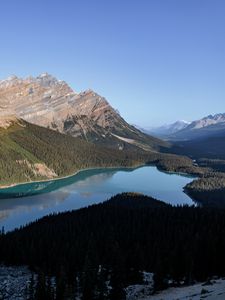 Preview wallpaper mountains, lake, forest, shadow, landscape