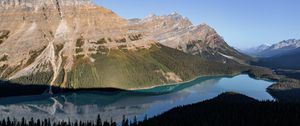 Preview wallpaper mountains, lake, forest, shadow, landscape