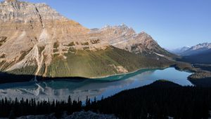 Preview wallpaper mountains, lake, forest, shadow, landscape