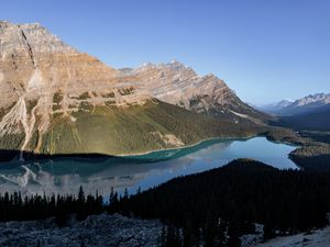 Preview wallpaper mountains, lake, forest, shadow, landscape