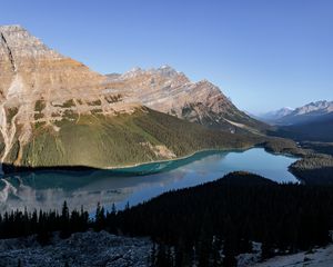 Preview wallpaper mountains, lake, forest, shadow, landscape