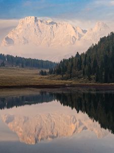 Preview wallpaper mountains, lake, forest, reflection, nature