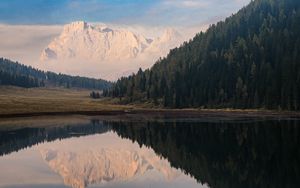 Preview wallpaper mountains, lake, forest, reflection, nature