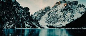 Preview wallpaper mountains, lake, ice, snow, italy