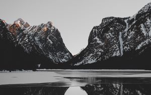 Preview wallpaper mountains, lake, ice, landscape, nature