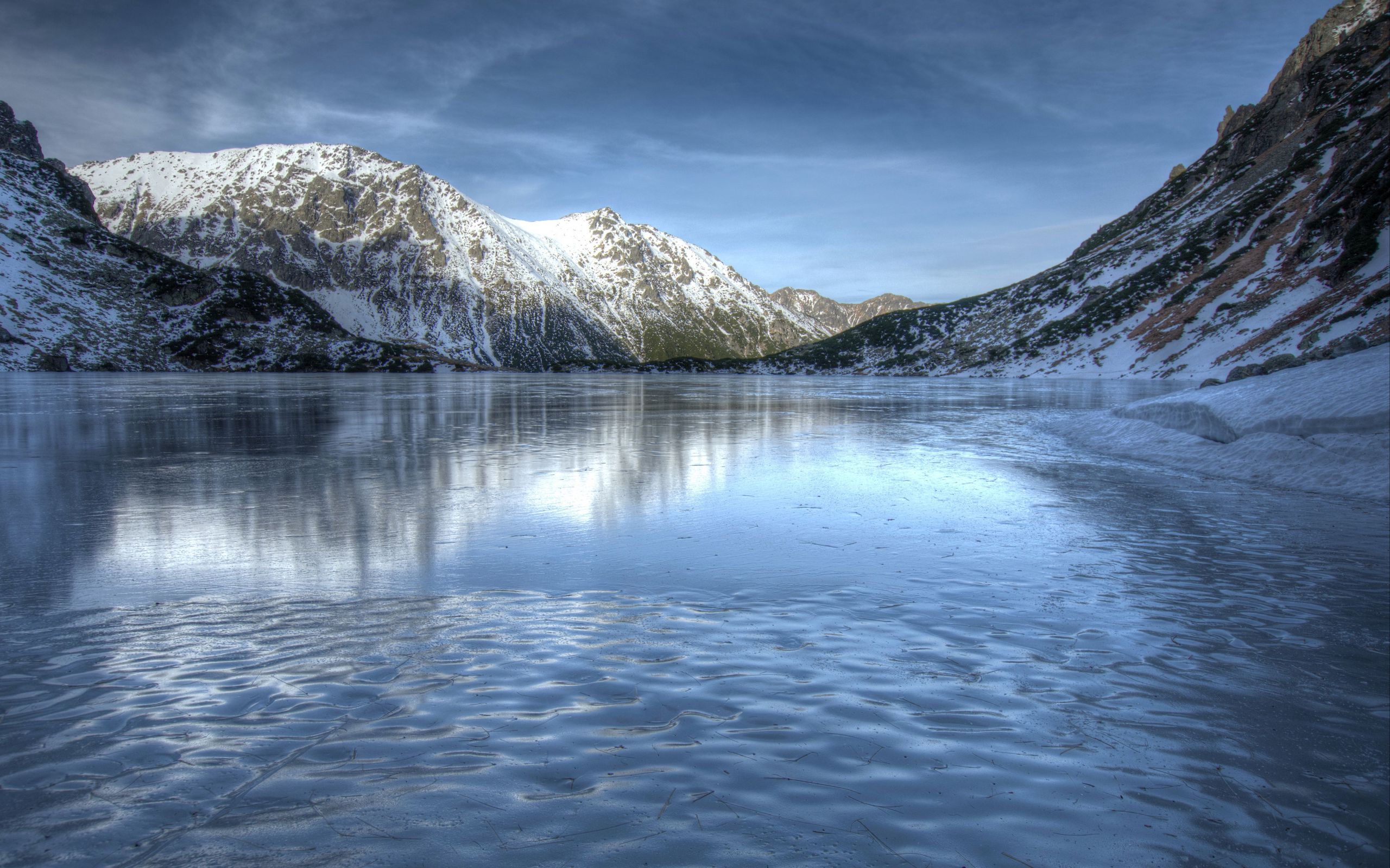 Download wallpaper 2560x1600 mountains, lake, ice, snow, nature ...