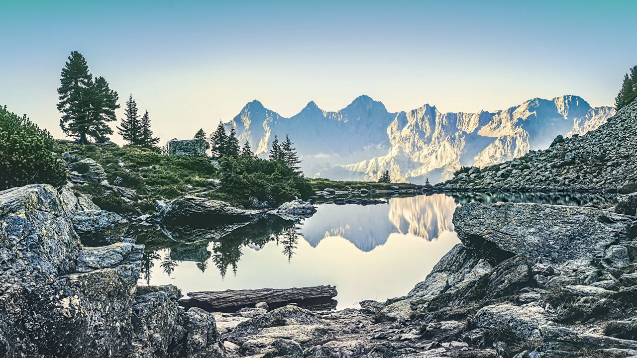 Wallpaper mountains, lake, landscape, nature, trees