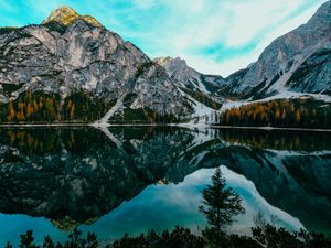 Preview wallpaper mountains, lake, landscape, banff, national park, canada