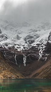 Preview wallpaper mountains, lake, landscape, water, snow