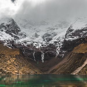 Preview wallpaper mountains, lake, landscape, water, snow