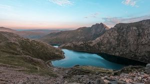 Preview wallpaper mountains, lake, landscape, peaks