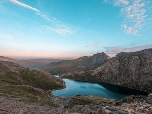 Preview wallpaper mountains, lake, landscape, peaks