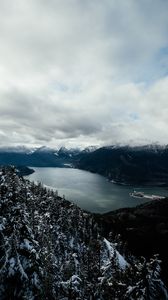 Preview wallpaper mountains, lake, landscape, distance