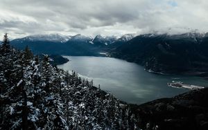 Preview wallpaper mountains, lake, landscape, distance