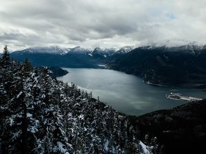 Preview wallpaper mountains, lake, landscape, distance