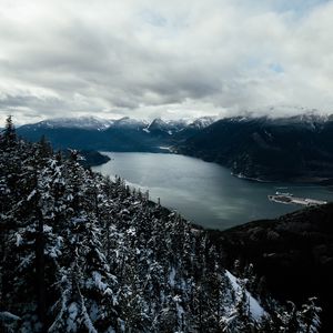 Preview wallpaper mountains, lake, landscape, distance