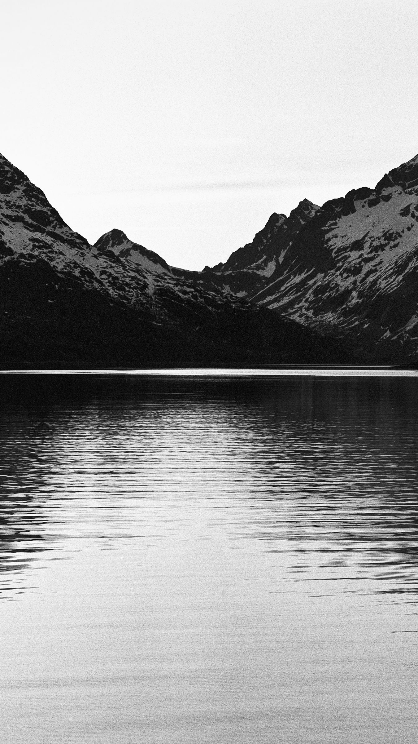 Download wallpaper 1350x2400 mountains, lake, landscape, black and ...