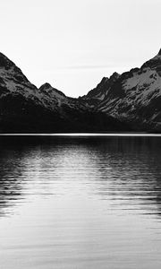 Preview wallpaper mountains, lake, landscape, black and white