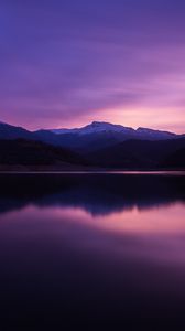 Preview wallpaper mountains, lake, night, reflection