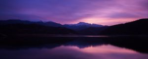 Preview wallpaper mountains, lake, night, reflection