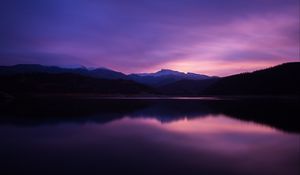 Preview wallpaper mountains, lake, night, reflection