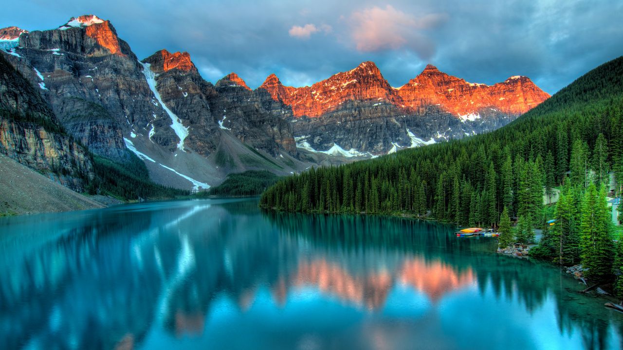 Wallpaper mountains, lake, reflection, trees