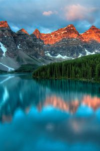 Preview wallpaper mountains, lake, reflection, trees