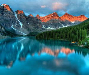 Preview wallpaper mountains, lake, reflection, trees
