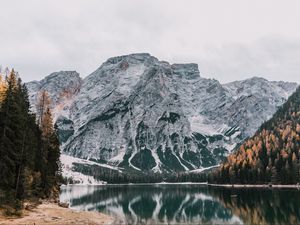 Preview wallpaper mountains, lake, reflection, sky