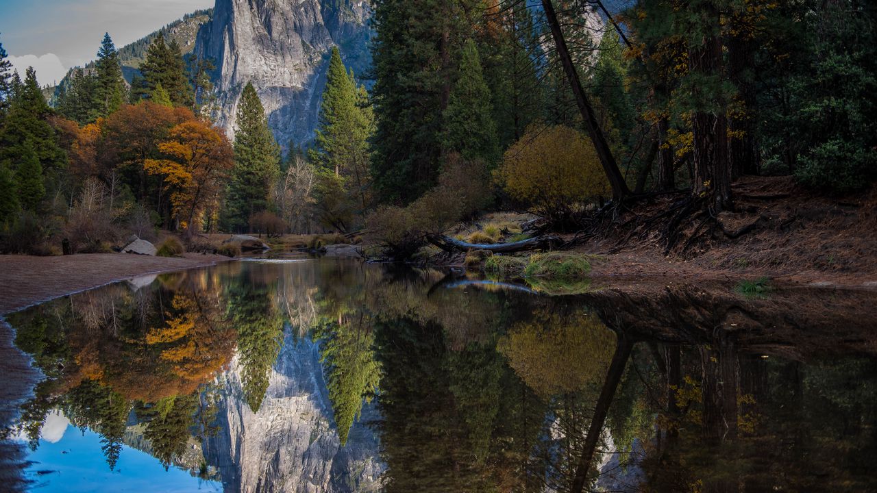 Wallpaper mountains, lake, reflection, forest