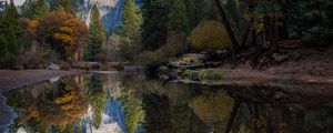 Preview wallpaper mountains, lake, reflection, forest