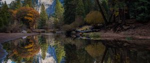 Preview wallpaper mountains, lake, reflection, forest
