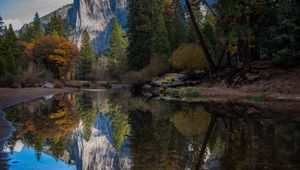 Preview wallpaper mountains, lake, reflection, forest
