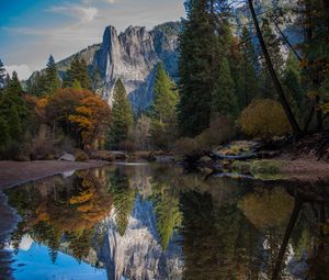 Preview wallpaper mountains, lake, reflection, forest
