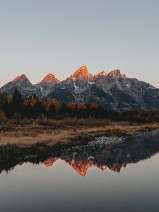 Preview wallpaper mountains, lake, reflection, water