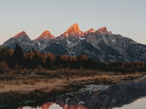Preview wallpaper mountains, lake, reflection, water