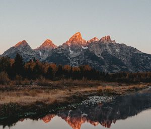 Preview wallpaper mountains, lake, reflection, water