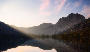 Preview wallpaper mountains, lake, reflection, water, landscape