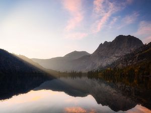 Preview wallpaper mountains, lake, reflection, water, landscape