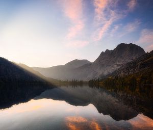 Preview wallpaper mountains, lake, reflection, water, landscape