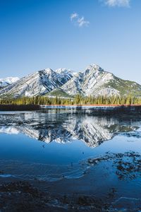 Preview wallpaper mountains, lake, reflection, trees, nature, landscape