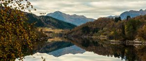Preview wallpaper mountains, lake, reflection, forest, trees, landscape