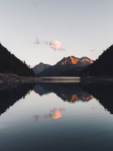 Preview wallpaper mountains, lake, reflection, trees, landscape