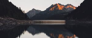 Preview wallpaper mountains, lake, reflection, trees, landscape