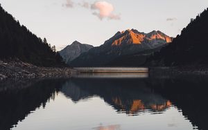 Preview wallpaper mountains, lake, reflection, trees, landscape
