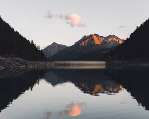Preview wallpaper mountains, lake, reflection, trees, landscape