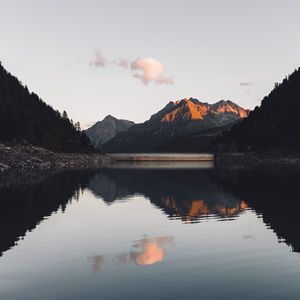 Preview wallpaper mountains, lake, reflection, trees, landscape