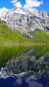 Preview wallpaper mountains, lake, reflection, landscape, nature