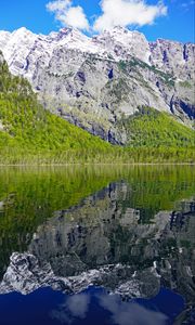 Preview wallpaper mountains, lake, reflection, landscape, nature